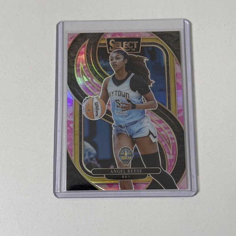 2025 Panini Select WNBA Premier Level Angel Reese Pink Camo #170 /175