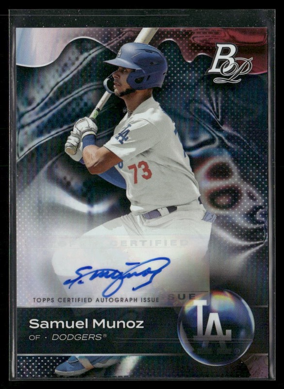 Samuel Munoz 2023 Bowman Platinum #TOP-1 Top Prospect Auto Los Angeles Dodgers
