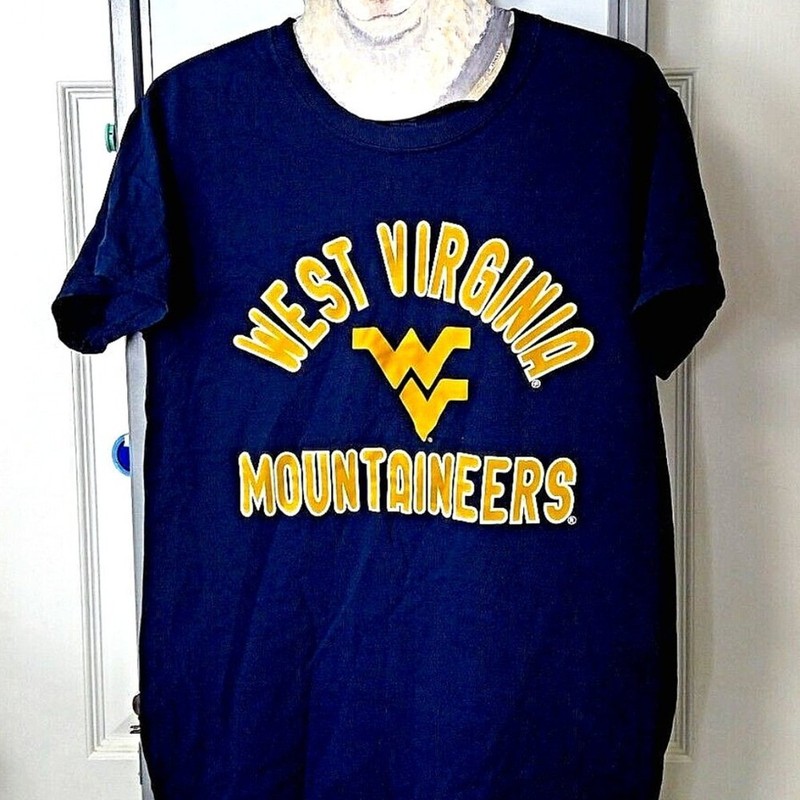Blue 84 Men’s West Virginia Mountaineers T Shirt Small Blue Spell Out Logo WVU