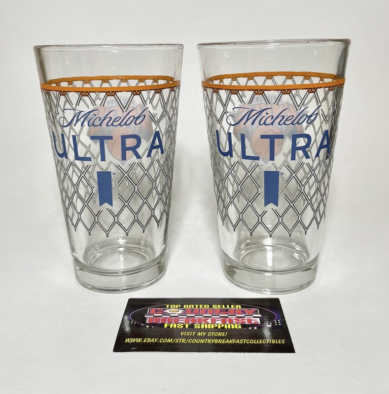 Michelob Ultra New York Knicks NBA 16 oz Pint Beer Glasses Set Of (2) Brand New! gallery