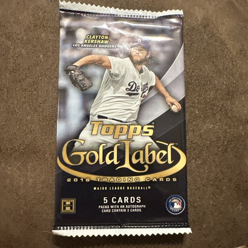 Unopened 2016 Topps Gold Label Baseball Pack Sealed 2016 Topps Gold Label New