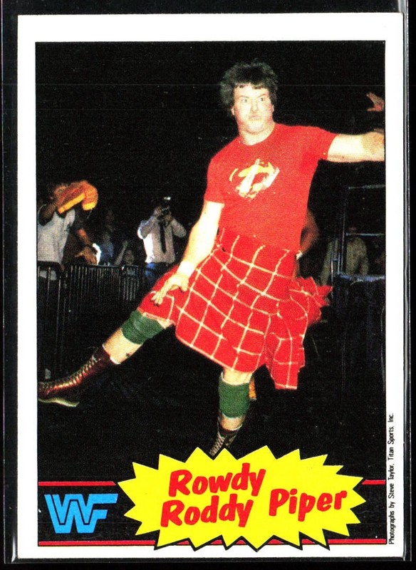 1985 Topps WWF Pro Wrestling Stars #7 Rowdy Roddy Piper – RC Rookie