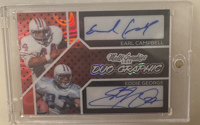 Earl Campbell Eddie George 2024 Leaf Multi Graphics Dual Auto Red 8/9