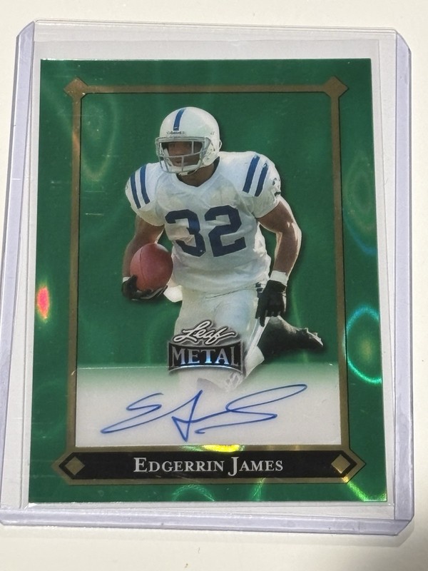 2025 Leaf Metal Edgerrin James Green Lava Auto /5 HOF Indianapolis Colts 🔥🔥