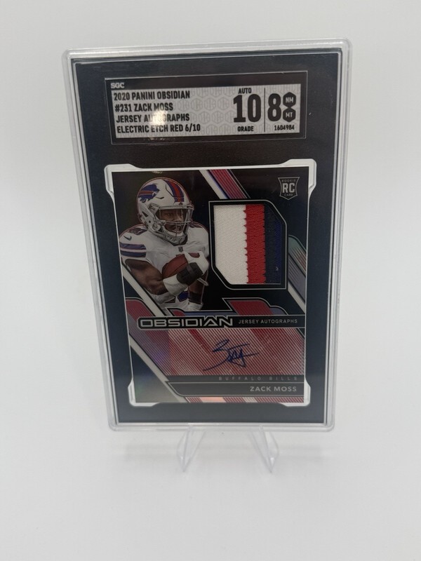 Panini 2020 Obsidian Zack Moss RC Auto Jersey Electric Etch Red /10 #231