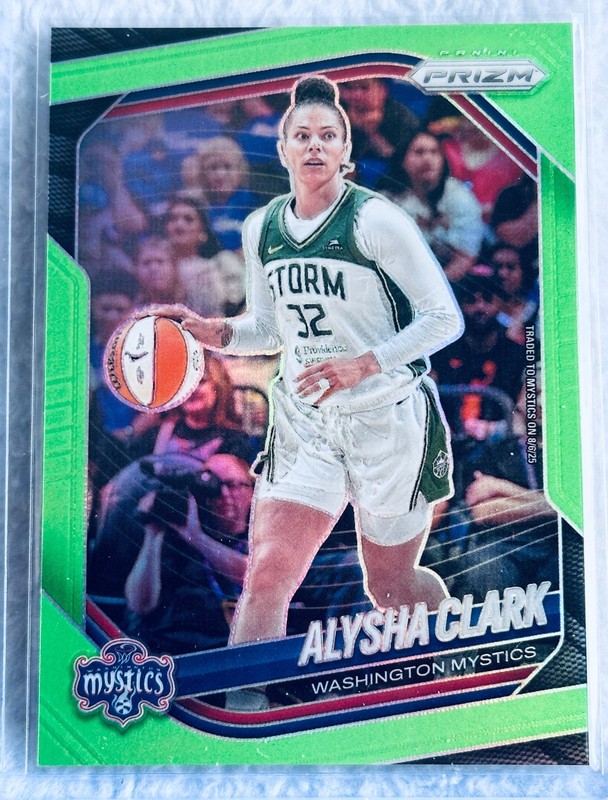 2025 WNBA PRIZM LIME GREEN 🧤 205/225 ALYSHA CLARK #129 Mystics 🏀
