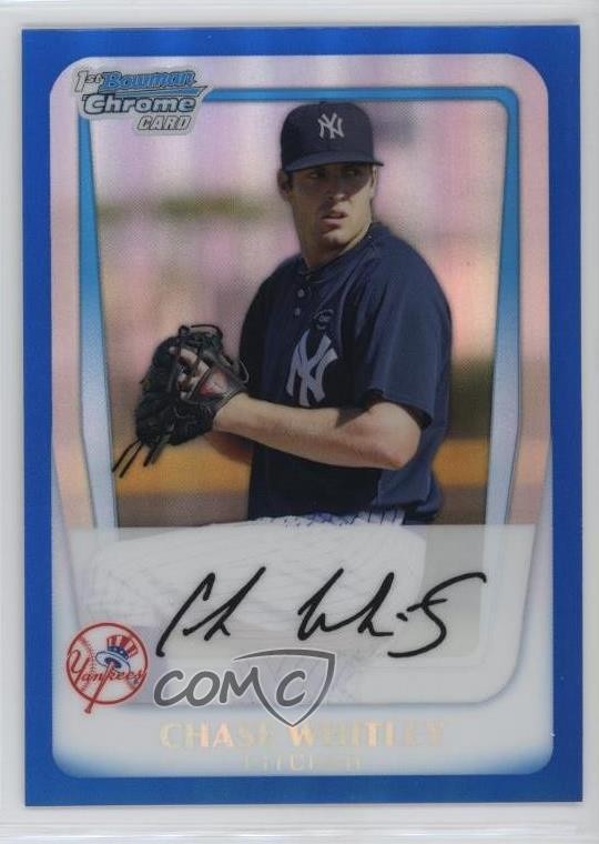 2011 Bowman Chrome Prospects Blue Refractor 128/150 Chase Whitley #BCP155 sh7