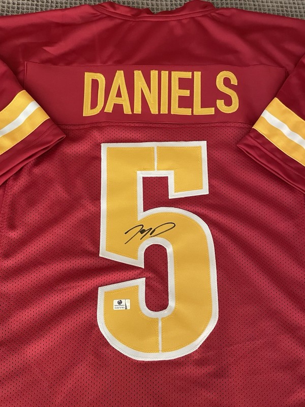 JAYDEN DANIELS Signed Washington Commanders CUSTOM JERSEY COA Auto NICE!