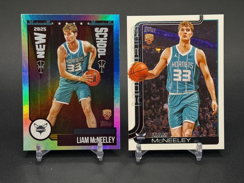 2025 Topps Basketball Liam McNeeley Lot New School Holo #NS-29 RC #229 Hornets