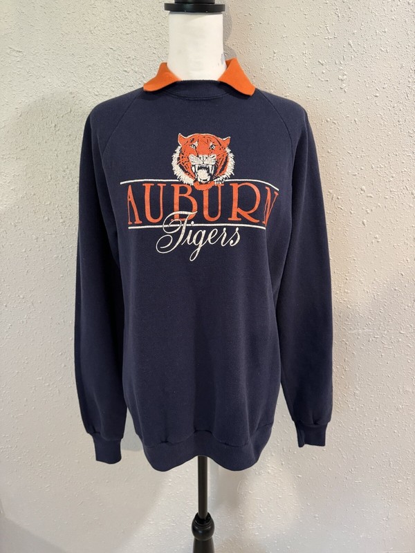 Vintage 80s 90s Jerzees Collared Auburn Sweatshirt Rare L-XL Granny gallery