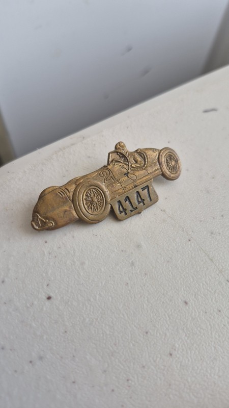 1947 Indianapolis 500 Bronze Pit Badge #4147 #2 Novi Excellent Condition