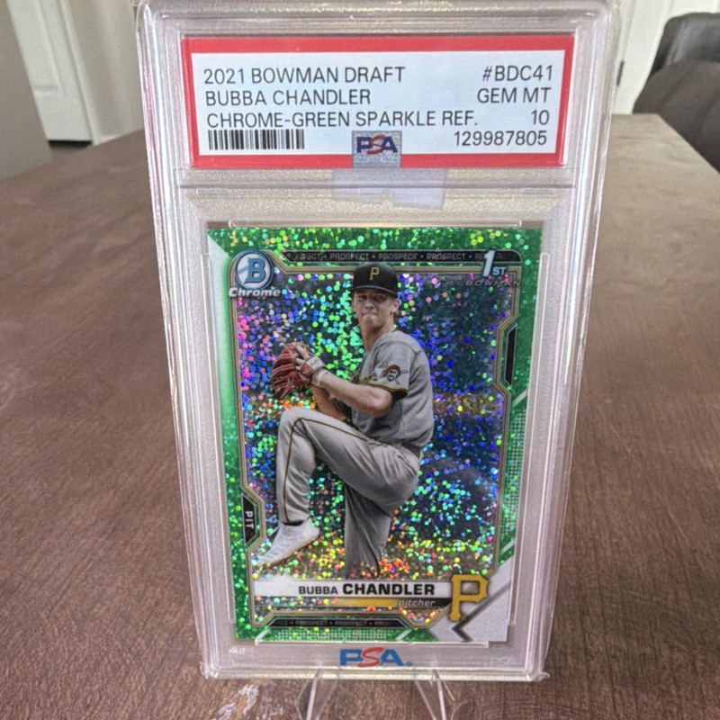 Topps 2021 Bowman Draft Chrome Bubba Chandler #BDC-41 Green Sparkle /99 Rookie …