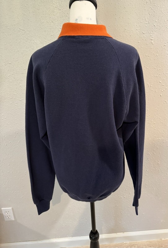 Vintage 80s 90s Jerzees Collared Auburn Sweatshirt Rare L-XL Granny gallery
