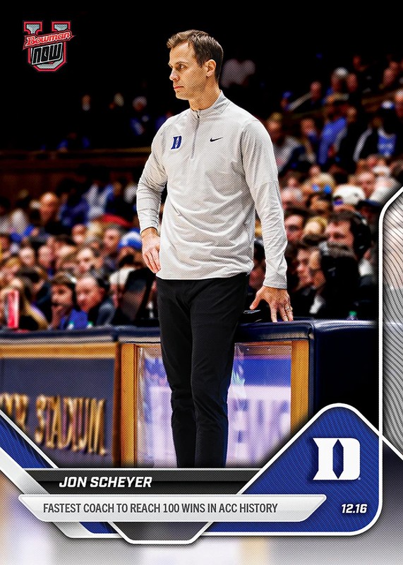 2025-26 Bowman U NOW Jon Scheyer – Card 33