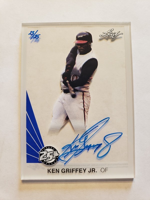 23/25 Ken Griffey Jr 2015 Leaf 25th Pure Glass Autographs Blue #A-KGJ