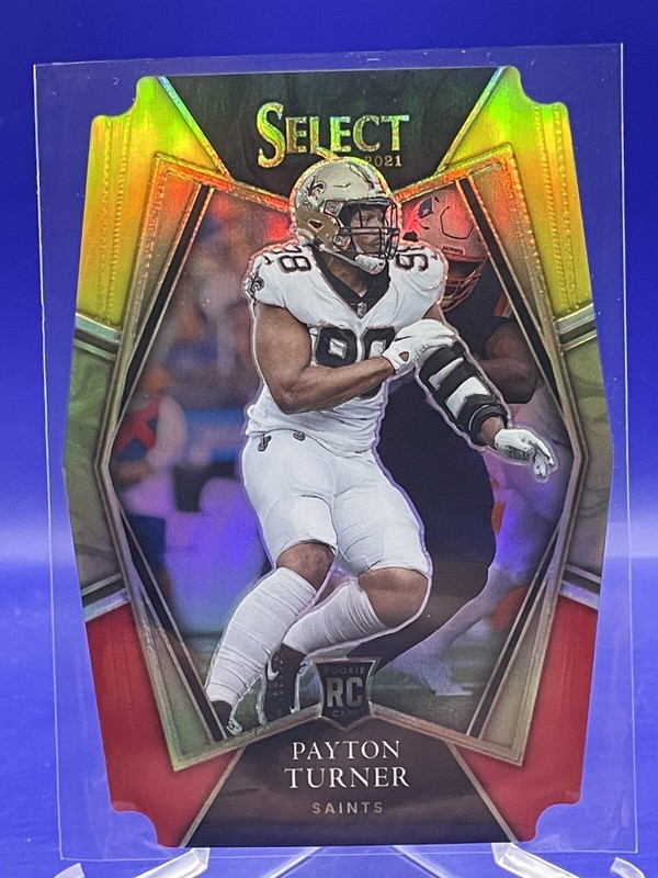 Payton Turner 2021 Panini Select Yellow Red Prizm M RC #188 New Orleans Saints