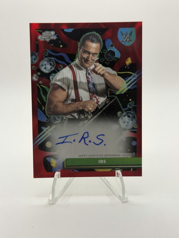 2026 Topps Cosmic Chrome WWE IRS Auto Red Refractor 5/5