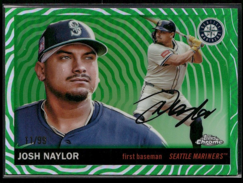 2025 Topps Chrome Platinum Josh Naylor Green Vibrations /99