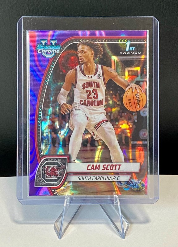 2024-25 Bowman Chrome U Cam Scott Purple Lava Refractor #13 South Carolina