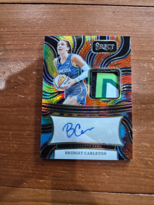 2025 Panini Select WNBA Bridget Carleton Tie-Dye Relic Auto # /25 !! 🔥🔥 Lynx