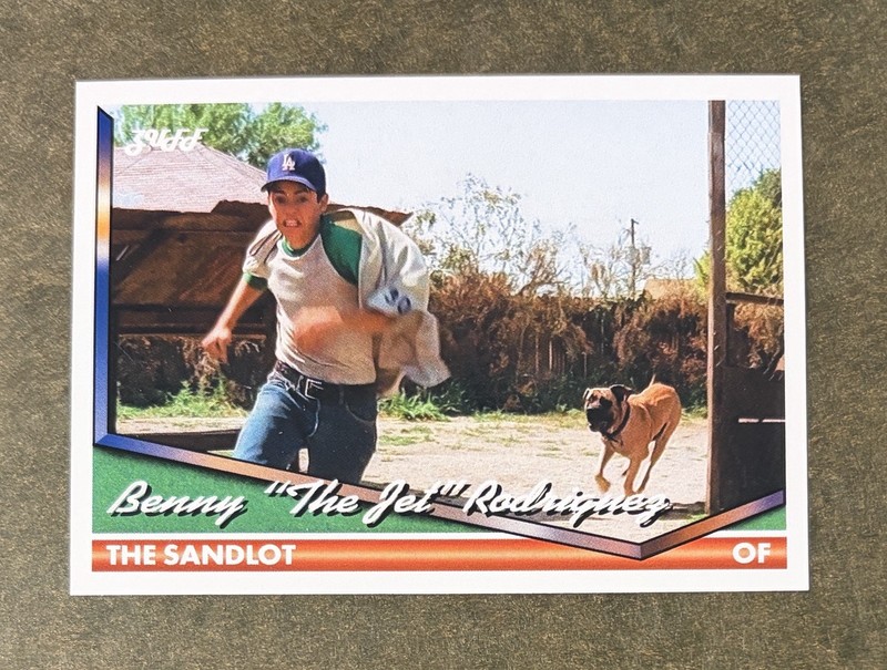 Young Benny The Jet Rodriguez Handmade Custom Baseball Card, The Sandlot, 1994