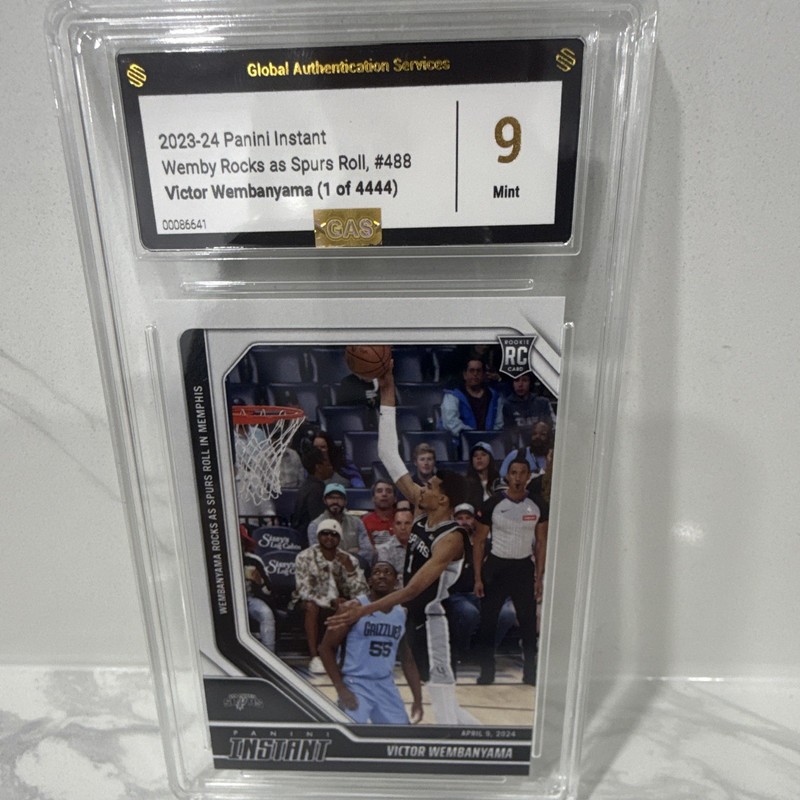 Panini 2023-24 Instant Victor Wembanyama Spurs Wemby Rocks #488/4444 RC GAS 9