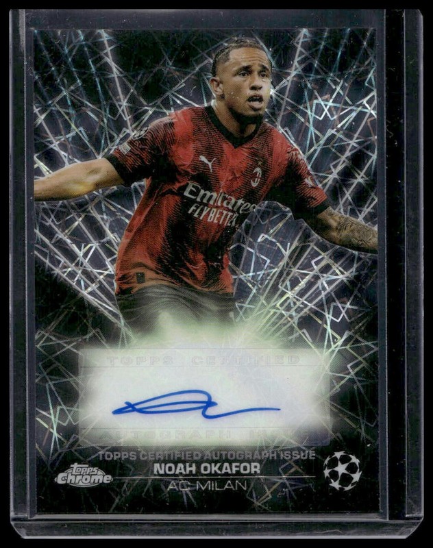 2023-24 Topps Chrome UEFA Noah Okafor Black Lazer Autographs