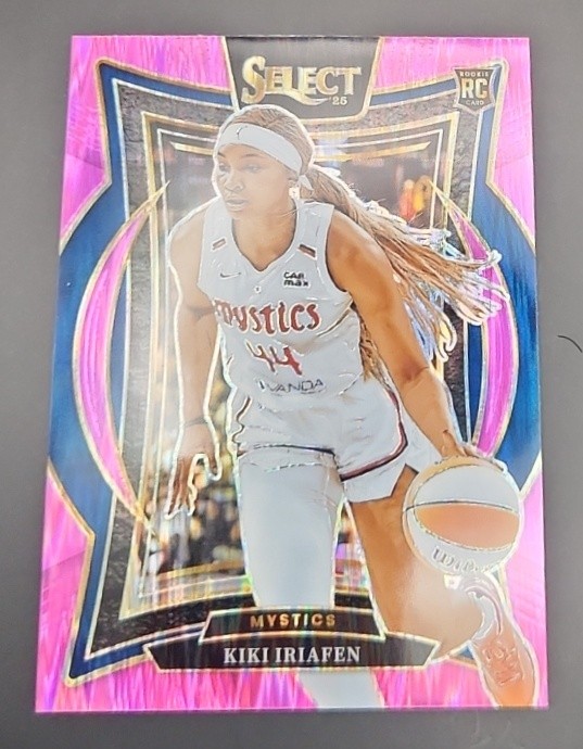 2025 Panini WNBA Select Kiki Iriafen #91 Concourse Pink Flash Prizms RC Mystics