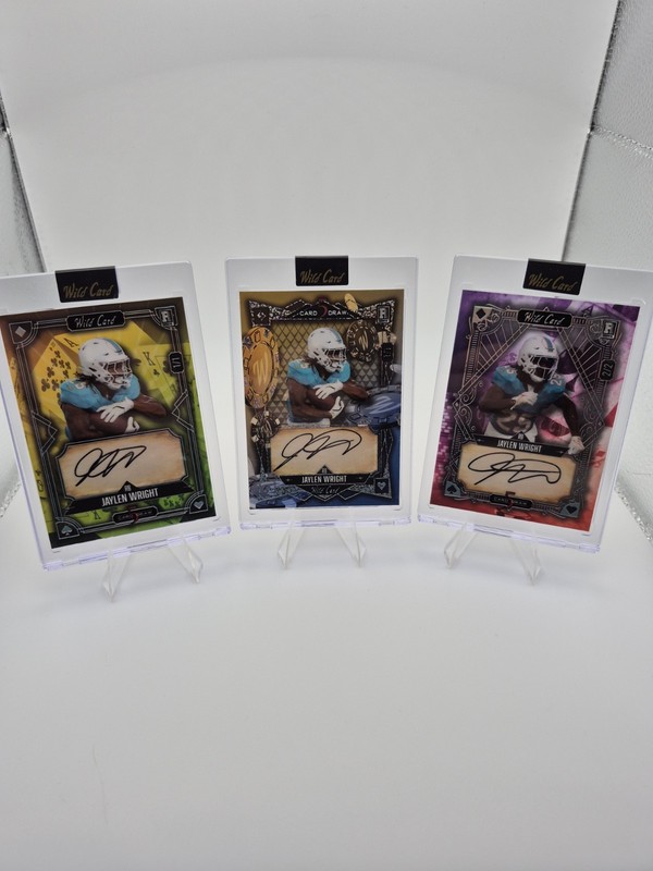 Jaylen Wright 3 Card Lot – 2024 Wild Card 5 Card Draw ALL AUTOS See Detail