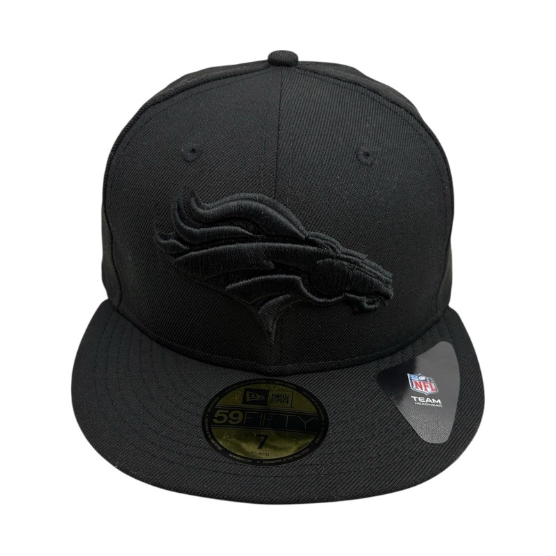 Denver Broncos black on black NFL New Era 59fifty Fitted hat cap 7