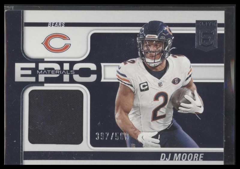 2024 Donruss Elite DJ Moore #EMA-DMO Epic Materials SN,MEM #/500 Chicago Bears