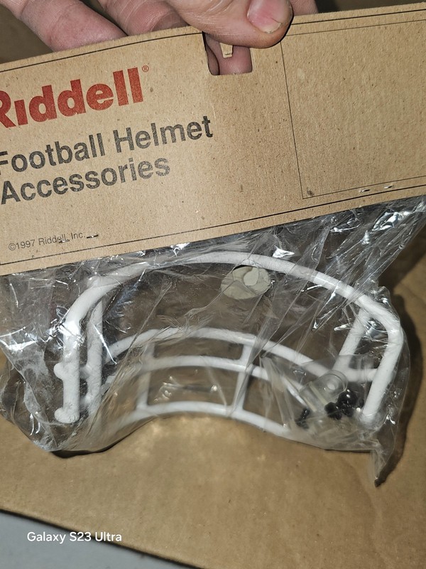 WHITE COLOR METAL RIDDELL MINI FOOTBALL HELMET MASK gallery
