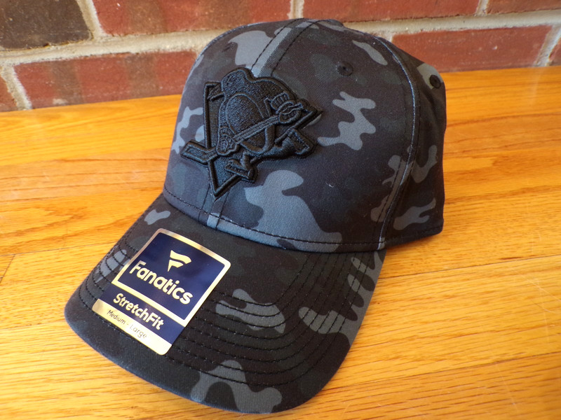 NEW FANATICS NHL PITTSBURGH PENGUINS CAMO STRETCH FIT HAT SIZE M/L