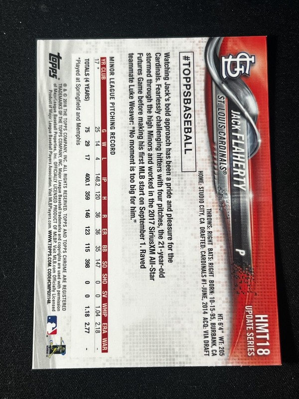 2018 Topps Chrome Update #HMT18 Jack Flaherty gallery