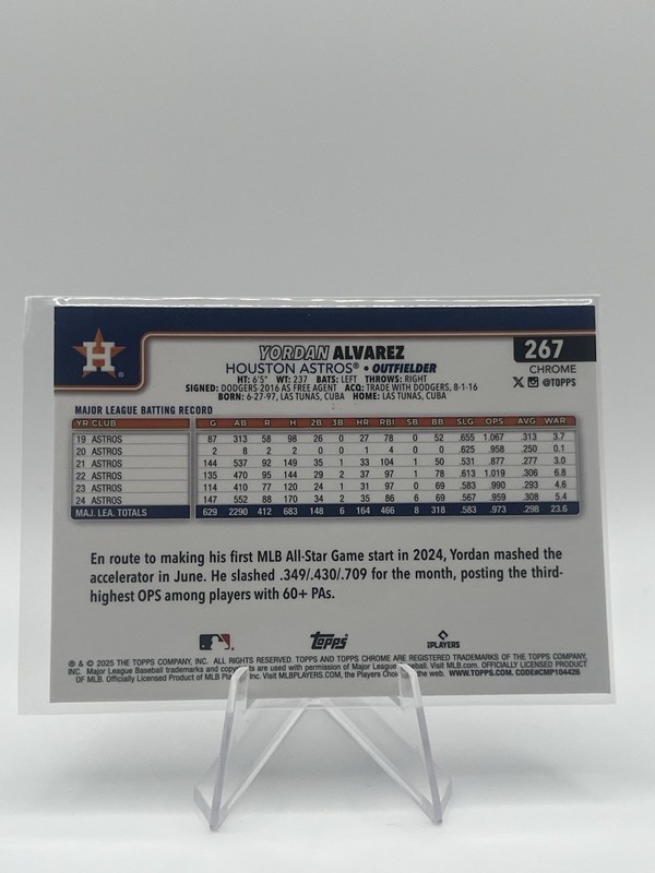 Yordan Alvarez Logofractor Edition 2025 Topps Chrome Houston Astros #267 gallery
