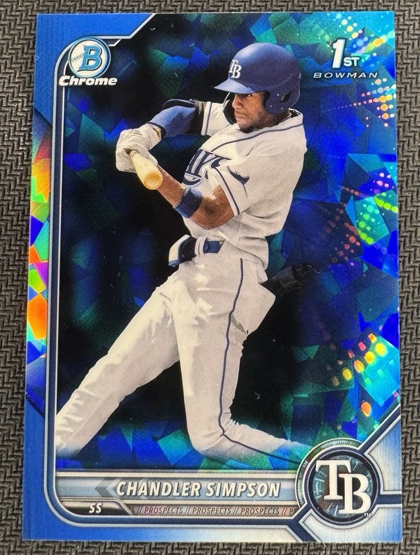 2022 Bowman Chrome Sapphire Chandler Simpson 1st Sapphire #BDC-26 Tampa Bay Rays