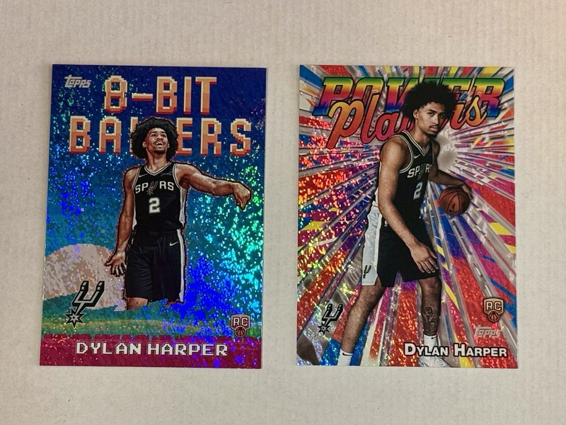 (2) 2025-26 Topps Dylan Harper Power Players & 8 Bit Ballers Both HOLO FOIL