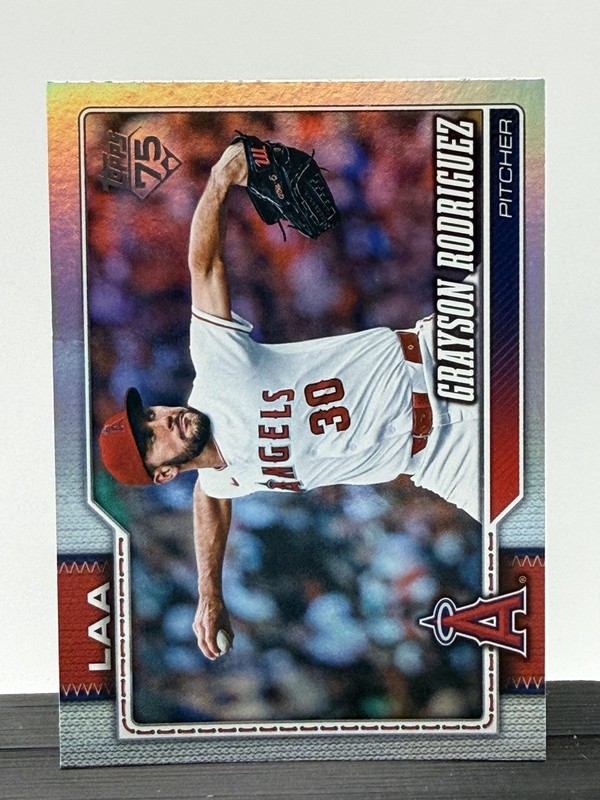 2026 Topps #577 Grayson Rodriguez Purple Holo Foil #/250 Los Angeles Angels