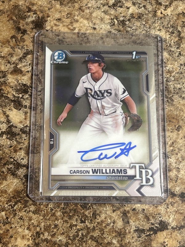CARSON WILLIAMS 2021 Bowman Chrome Draft 1ST RC AUTO #CDA-CW TB RAYS PROSPECT