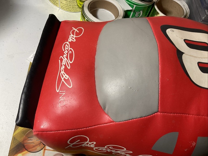 DALE EARNHARDT JR 18" Vinyl Plush Car Pillow #8 NASCAR Chevrolet Chevy USED gallery