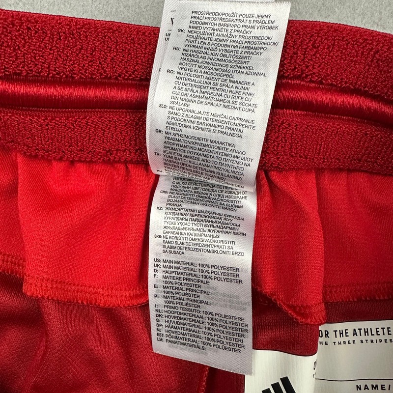 NC State Wolfpack Shorts Men Extra Large Red Solid Adidas NCAA Pockets XL gallery