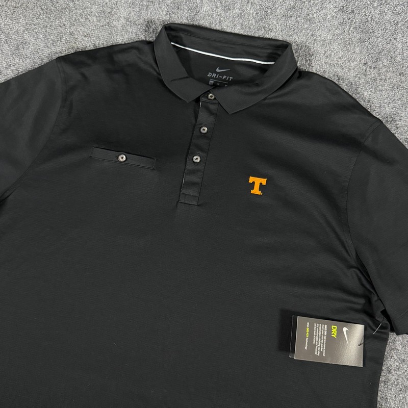 Tennessee Volunteers Nike Dri-Fit On Field Polo XL Black Solid Football NWT