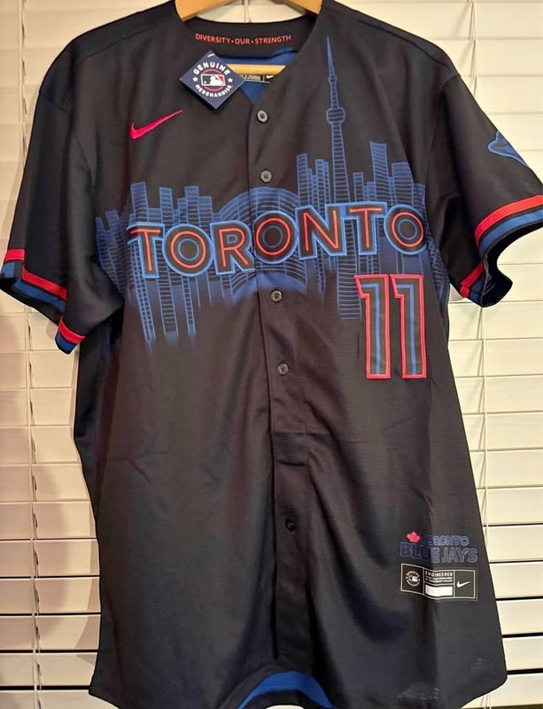 Toronto Blue Jays Connect City Bo Bichette #11 Sewn Jersey Medium Black NWT