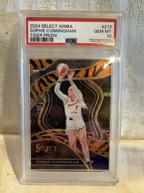 2024 Panini WNBA Select Sophie Cunningham Tiger Stripes Courtside Prizm PSA 10!