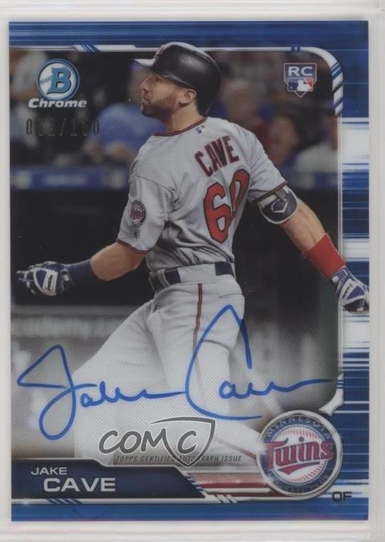 2019 Bowman Chrome Rookie Blue Refractor /150 Jake Cave #CRA-JC Auto RC 4z8