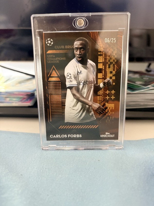 Topps Carlos Forbs Serial Numbered /25 Club Brugge UEFA Champions UCC Knockout