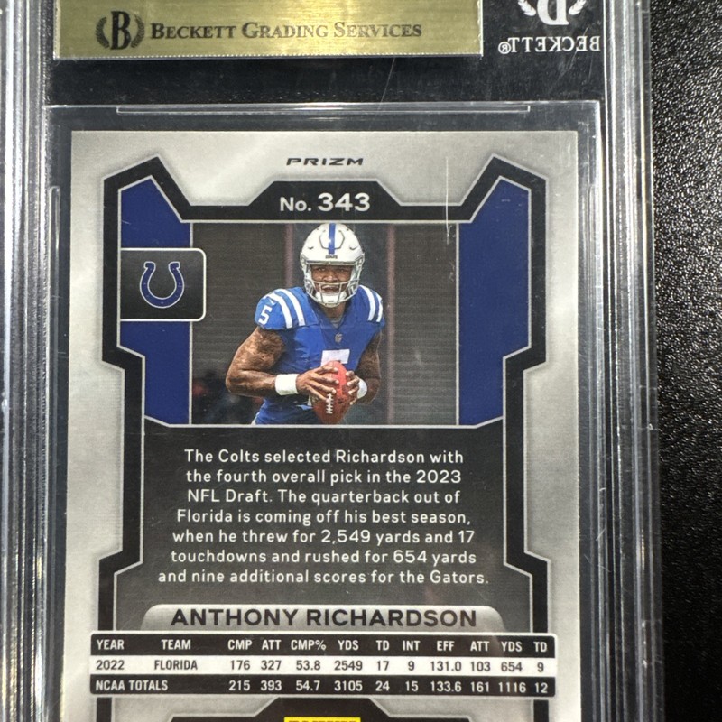 2023 Panini Prizm - Rookies Anthony Richardson #343 Red White & Blue Prizm (RC) gallery