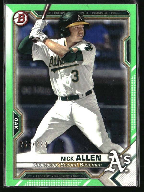 2021 Bowman #BP-147 Nick Allen Prospects Neon Green #/399