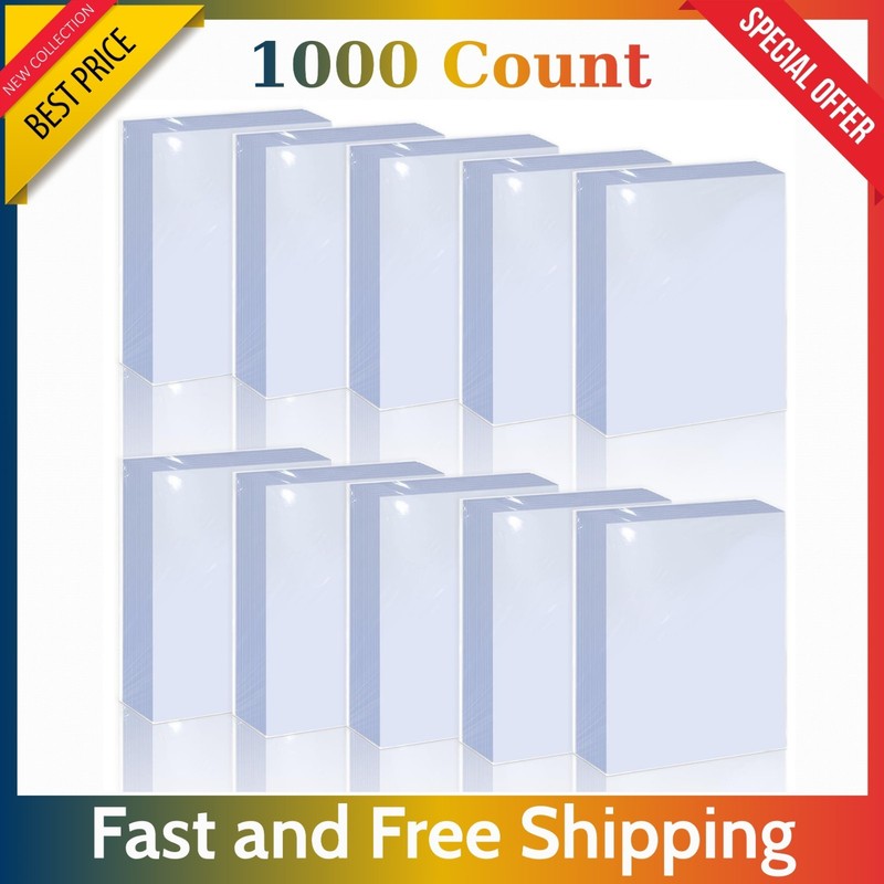 1000 Ct Trading Card Sleeves – Clear Plastic Protectors for Baseball Sports Card