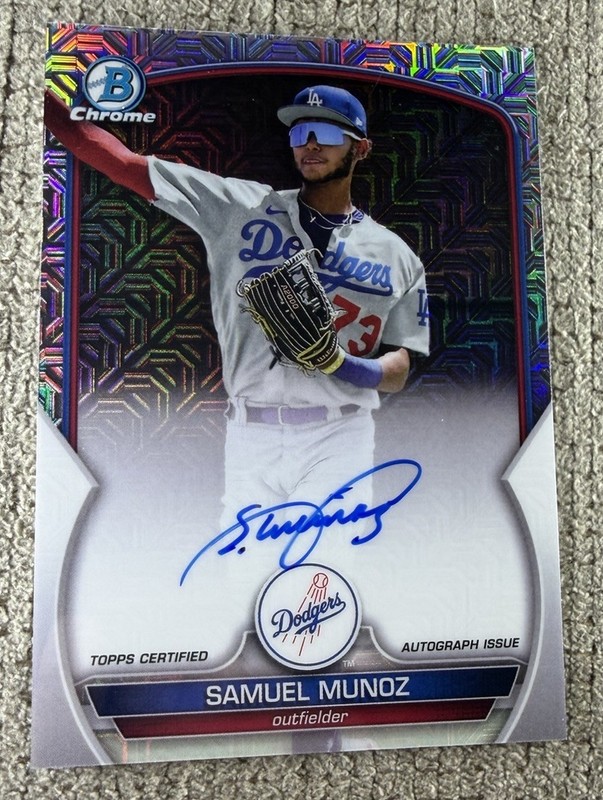 2023 Bowman Chrome M/B Samuel Munoz Chrome Mojo Autographs #BCMA-SM